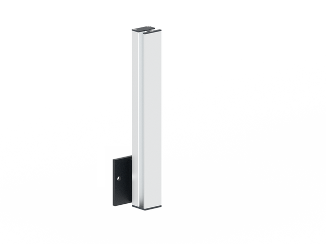 Set of Aluminum Post 56×60 - 0.5m, Side Mounting - Plate, with Covers, Intermediate - Natural
