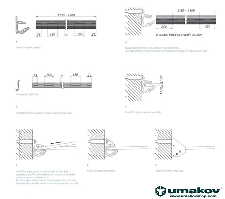Canopy with aluminium channel profile -2°