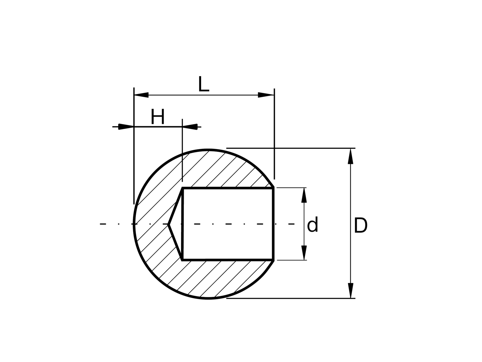 End ball Brass Mosadz, D25/d12mm