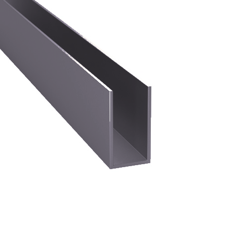 Vetrata fissa - profilo U 36x19x1.5mm NERO