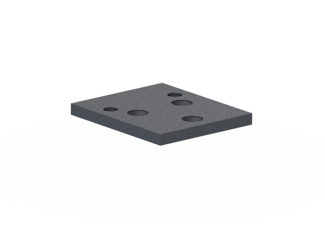 Aluminium anchor plate for post 56x 60, top mounting - Anthracite RAL 7016