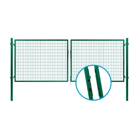 Gate 2x SOLID ZnPVC 3542x1750mm, green
