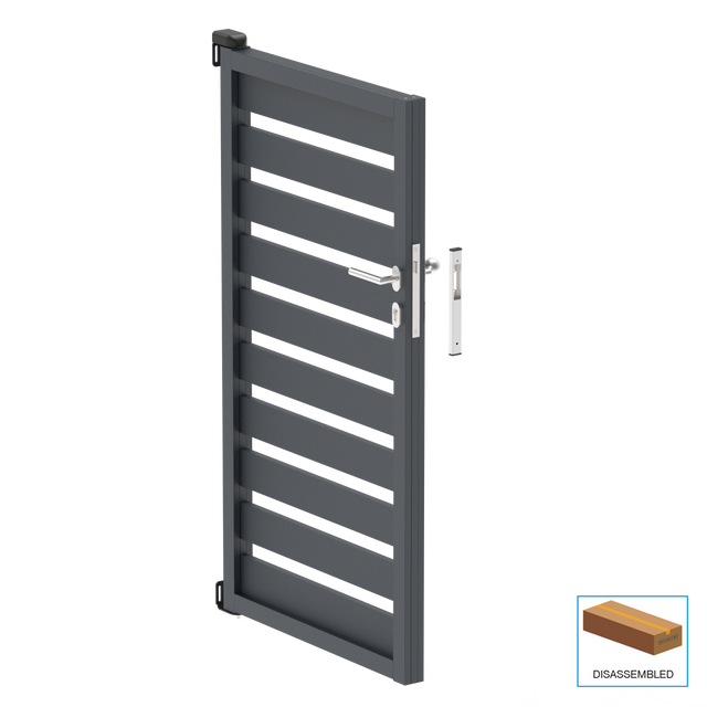 Single-wing aluminium gate 1,025x1,50m with 20x100 R7016 filling - set