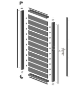 Single-wing aluminium gate 1.025x1.85m with 20x100 R7016 filling - set
