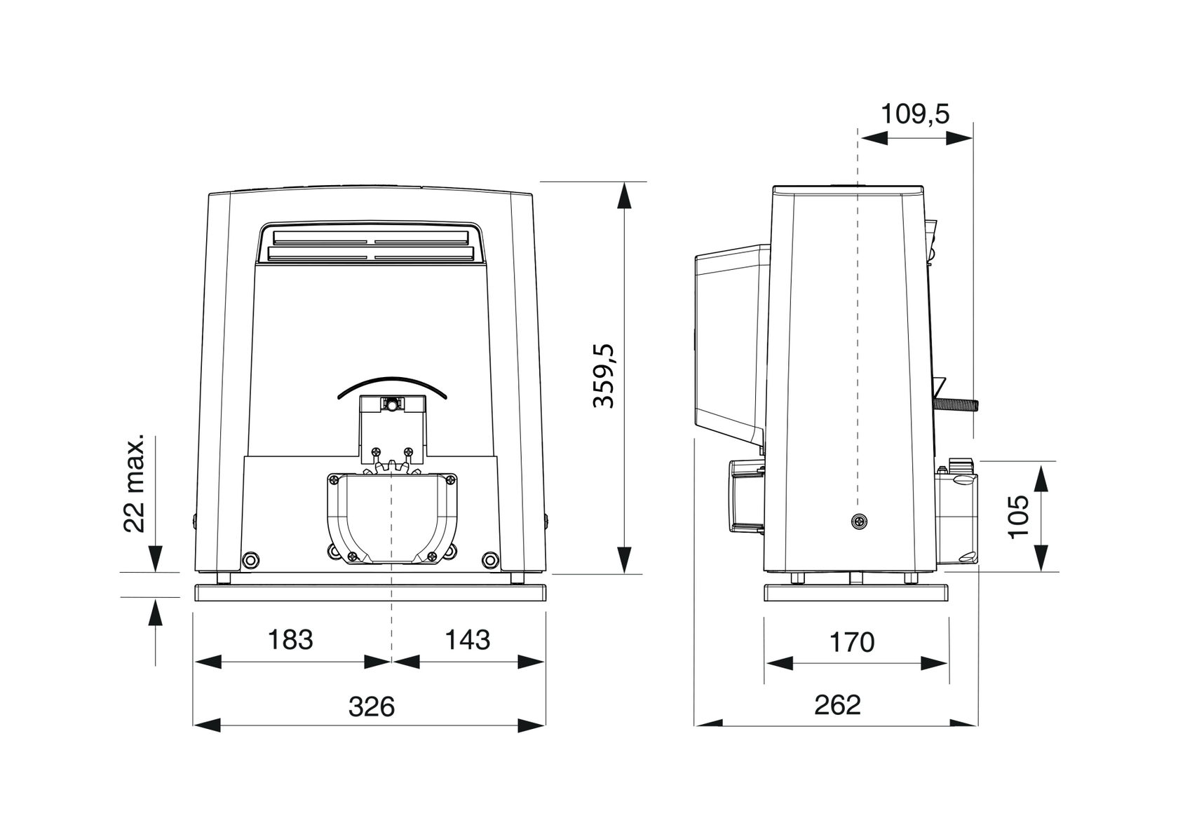 Automatic motor with electronics 1200kg