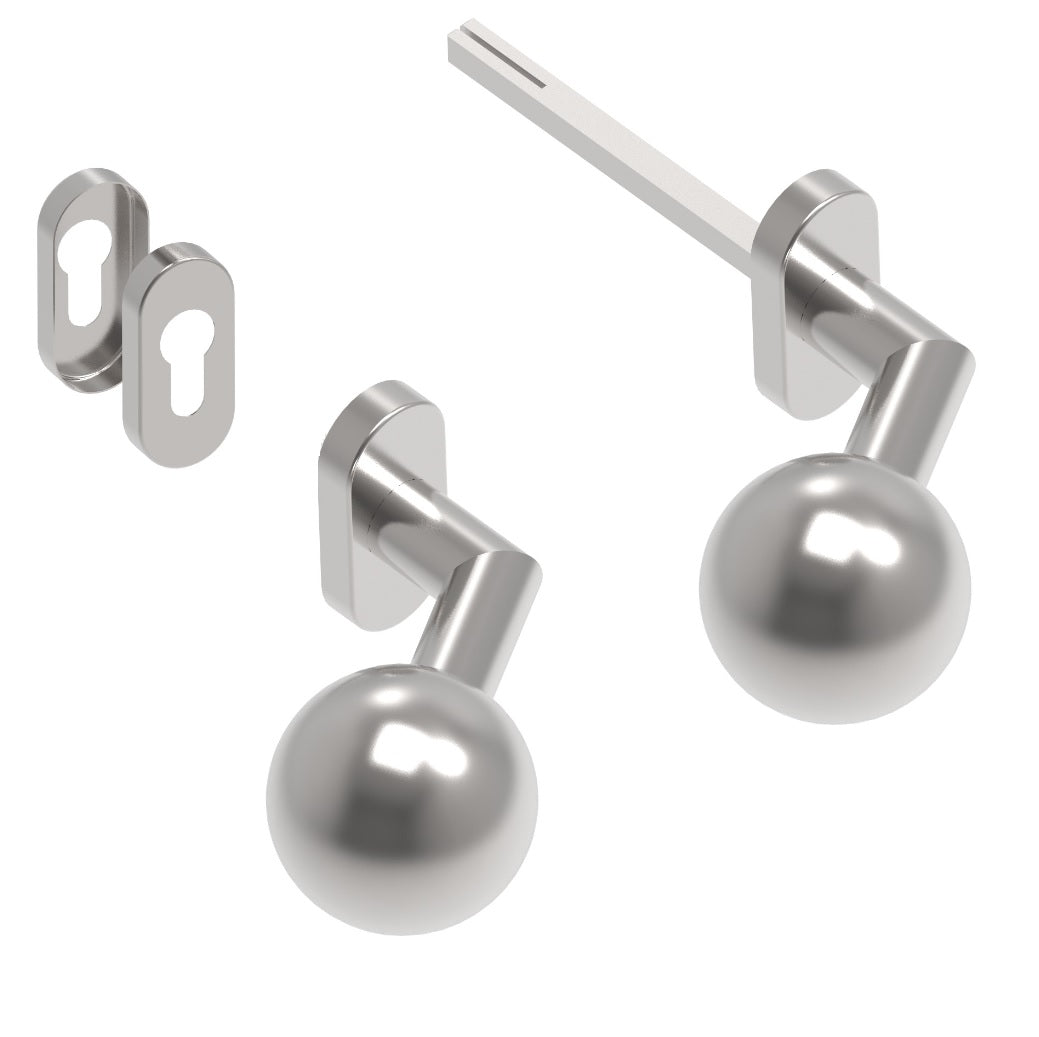 Door handle with plate, pair AISI 304, K320,