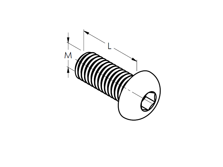 Hexagon socket button head screw, AISI316, M5x16
