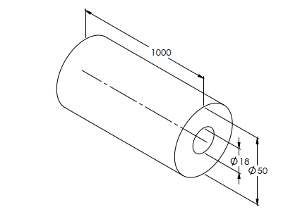Spacer mounting sleeve, L1000mm