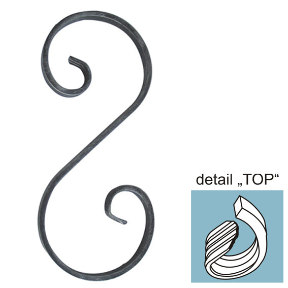 Scroll "S" h230, b100, 12x6mm