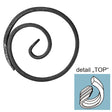 Scroll "O" with tail D125, 12x6mm