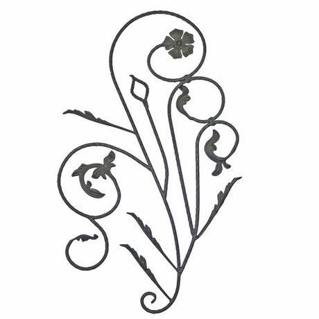 Ornament-left h1120, b680, P/111-D12mm, hammered