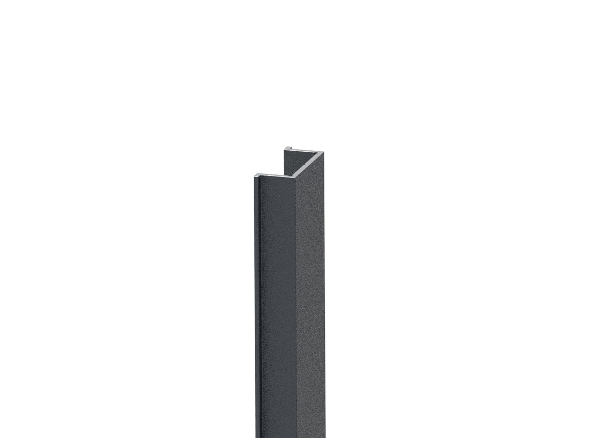 Narrow cover strip for post profiles and for U-adapter of fence system, 20 x 08 – 3 m – Anthracite RAL 7016