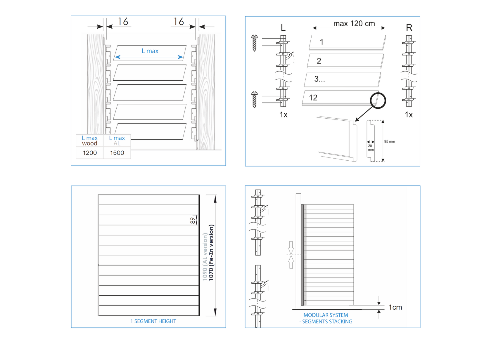 Movable steel system – louvered – pair (left + right)