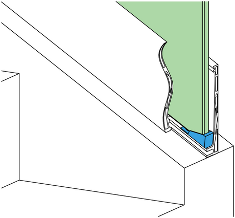Glass stop for AL profile