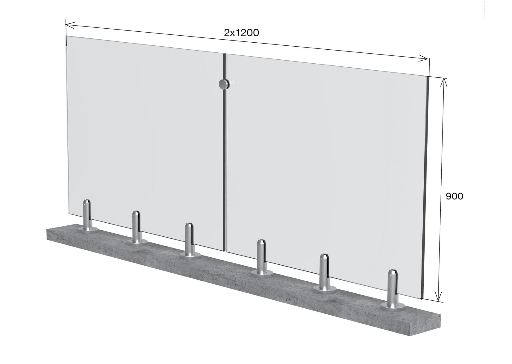 Frameless glass juliette balcony spigot
