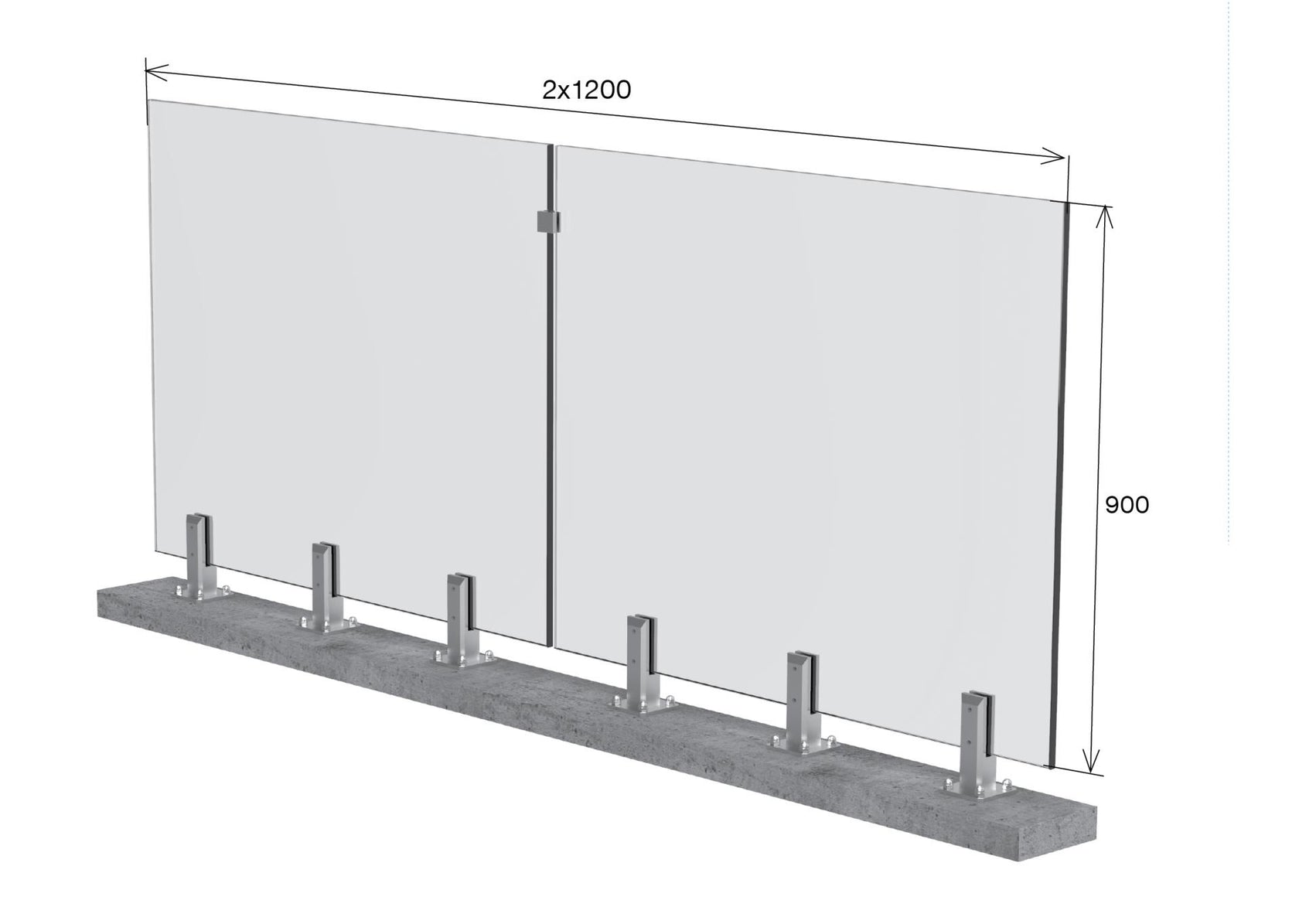 Frameless glass juliette balcony spigot