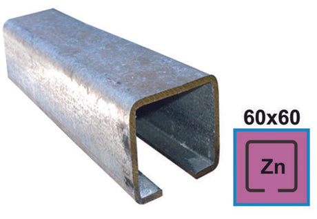 Guiding track Zn, 60x60x4mm, L3m