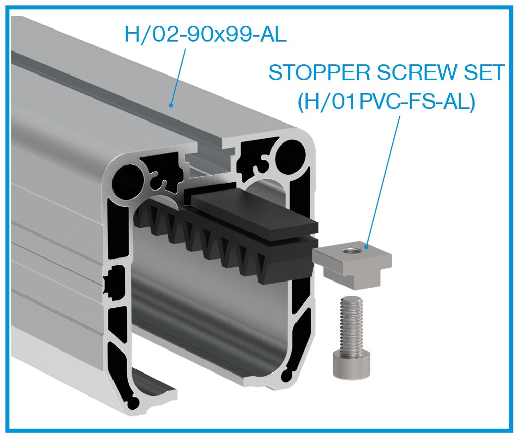 Sliding gate set up to 4m, profile AL 90x99mm