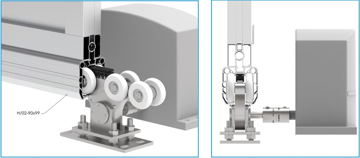 Guiding bottom profile AL, 90x99mm, L6m, RAL7016