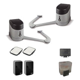 Nice hinged drive for a double-leaf gate, set with photocells