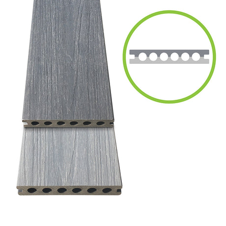 Pannello per pavimento WPC 138x23x4000mm, Grigio/Grigio chiaro