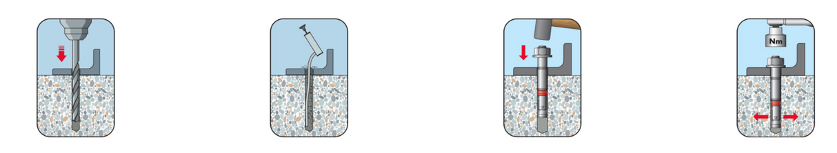 Anchor for medium heavy duty with hexagonal head M10