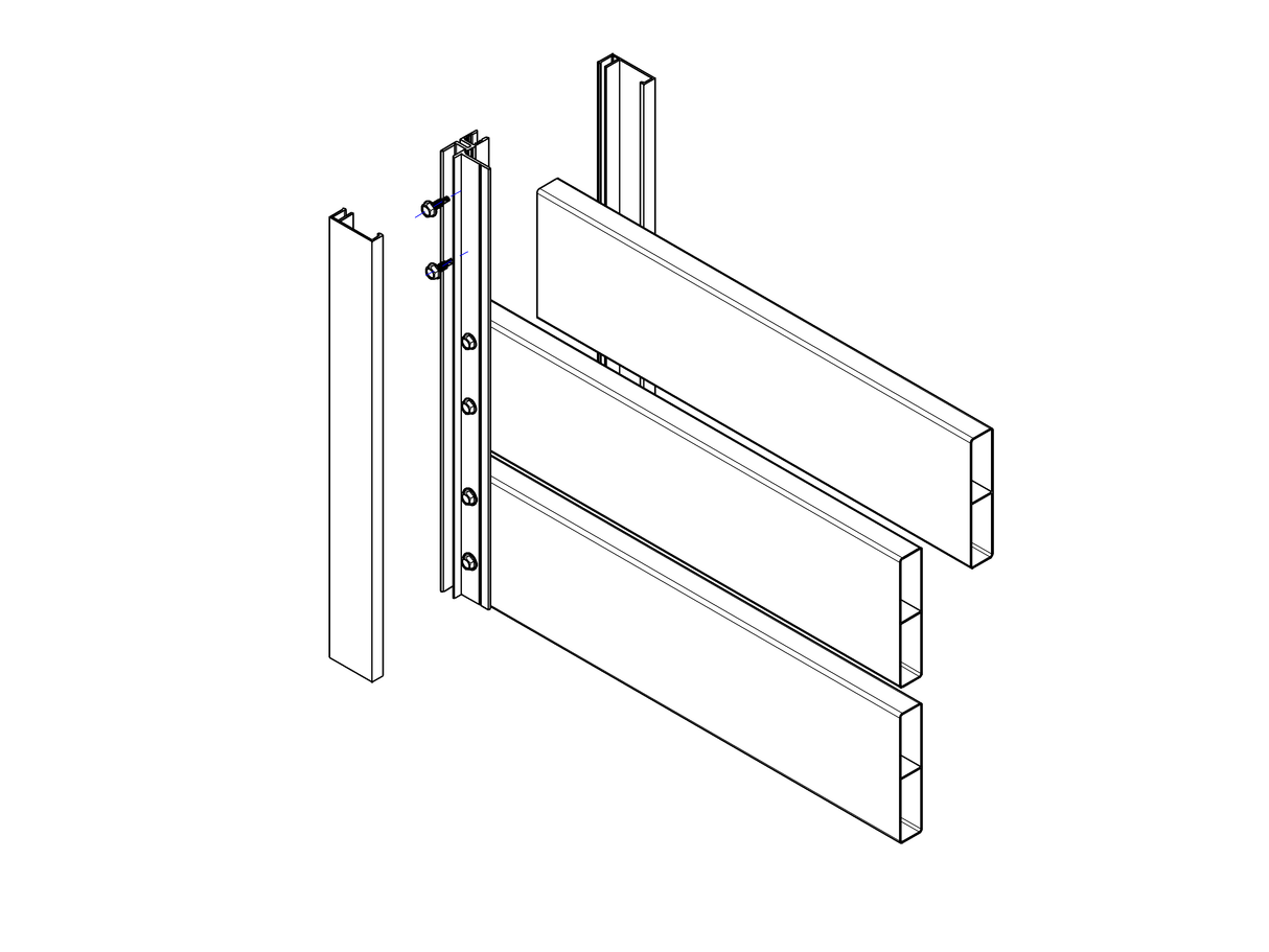 Aluminum fence adapter for fillings 20/18/16/14 - 6000mm
