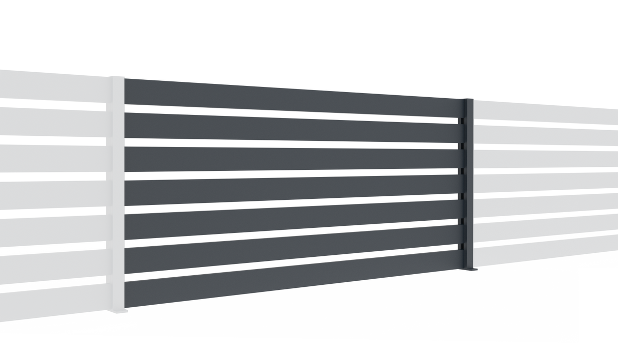 Aluminium Fence assembly with a slat 20x100, 0,9x2m