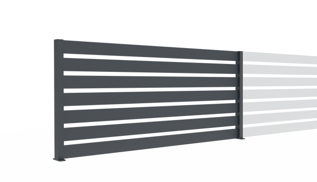 Aluminium Fence assembly with a slat 20x100, 0,9x2m