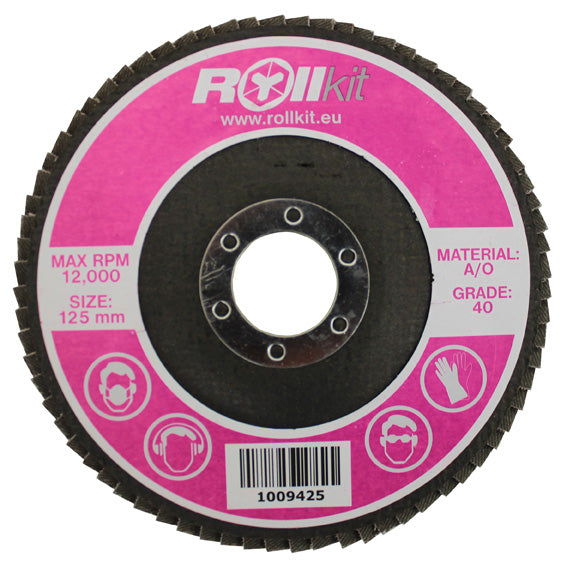 Flap grinding discs for steel, D125, d22,2, t8,3 mm, P40