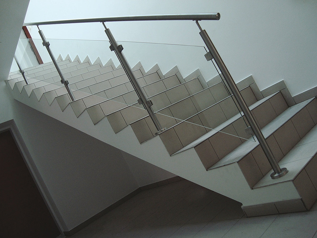 Stainless steel pole, VK-staircase, left AISI304,