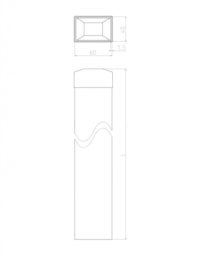 Stĺpik 60x40mm ZnPVC 1800mm antracit