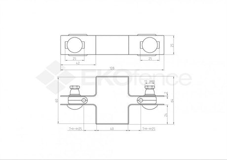 Morsetto continuo per palo ZnPVC 60x40mm verde