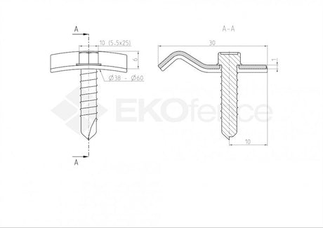 Clamp for tension wire with screw ZnPVC green 10pcs