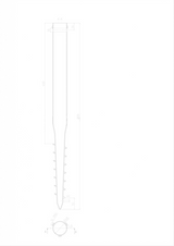 Ground screw 68x1,5x800mm, 3xM8