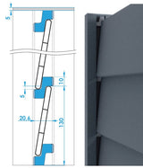 Separator element for slat filling 8x120mm